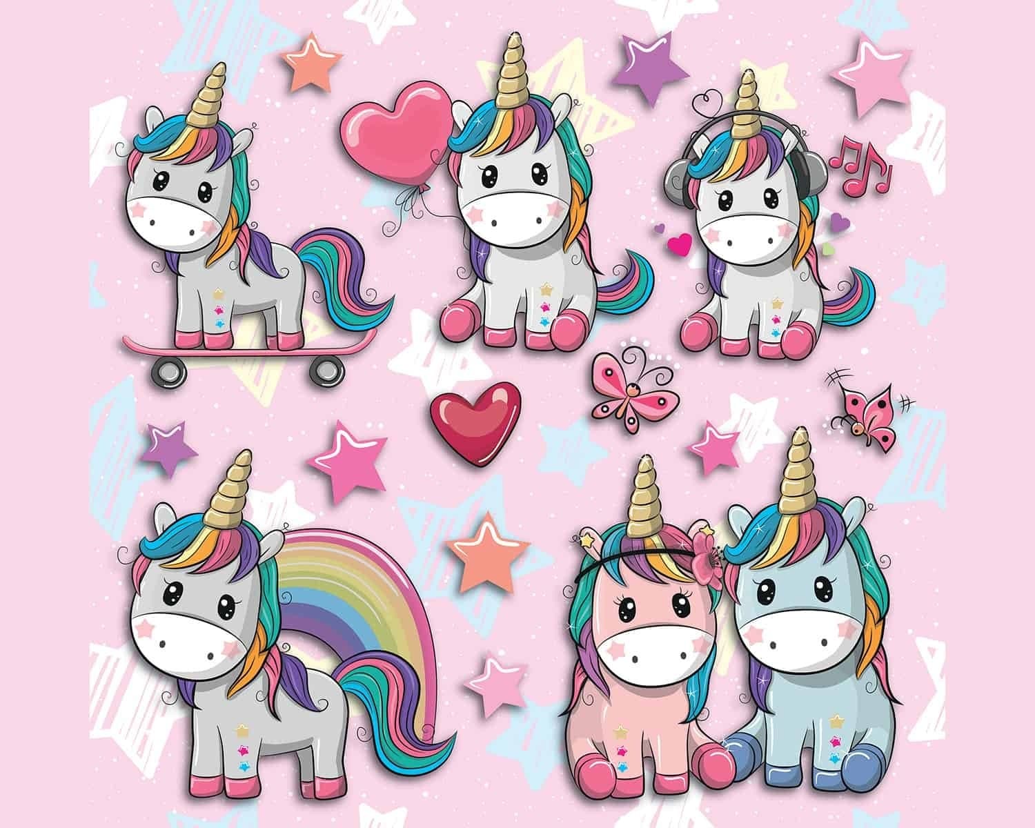 Αυτοκόλλητα 3 επιπέδων Ango Lovely Unicorn 14511