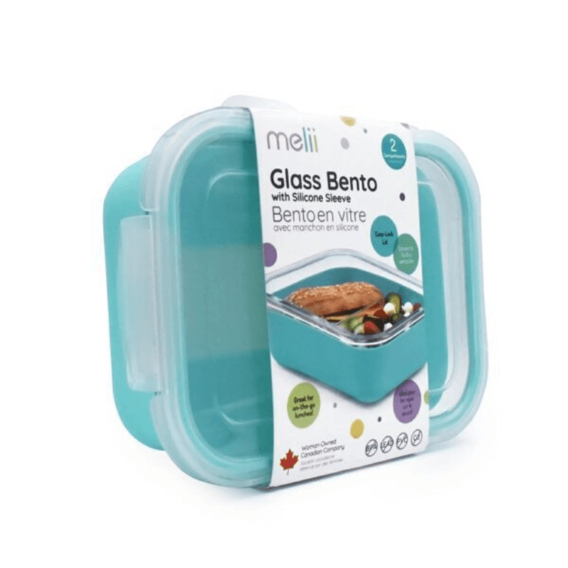 Glass Bento Θήκη Σιλικόνης 740ml Blue Melii