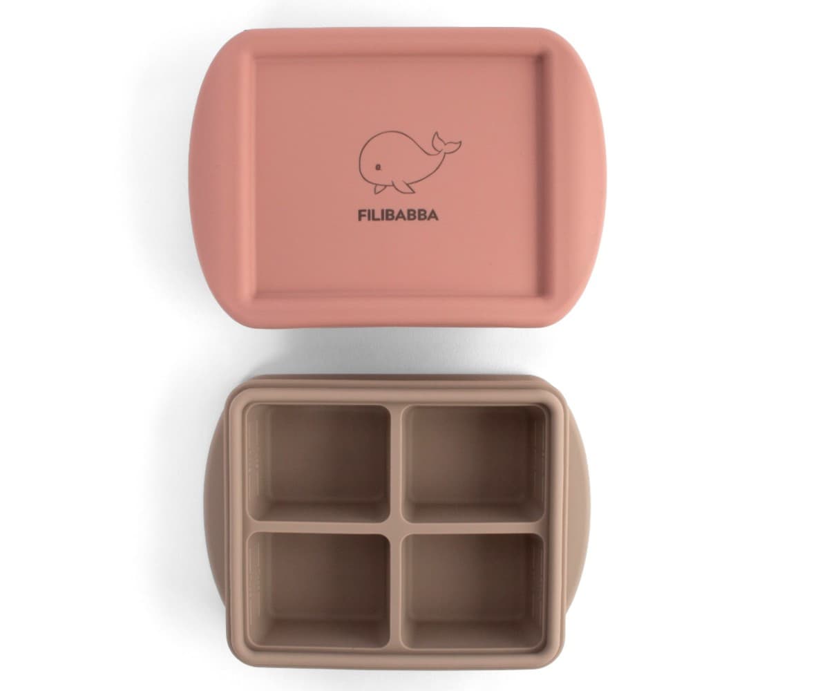 Filibabba Baby Food Freezer Tray 4x65ml - 2 Pack - Rose Mix