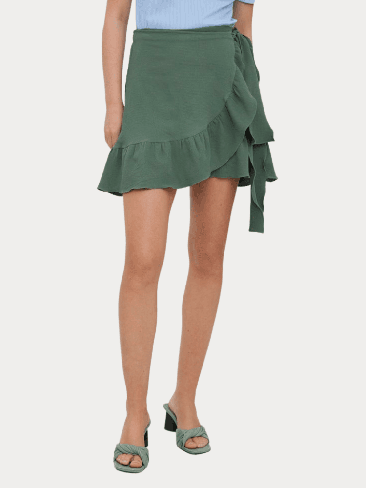 SKIRT VERO MODA VMCITA BOBBLE WRAP SKIRT COLOR GREEN VERO MODA