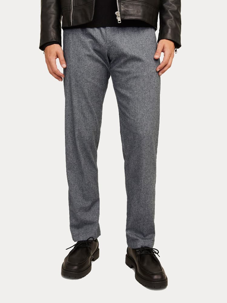 ΠΑΝΤΕΛΟΝΙ JACK & JONES JPSTKANE JJHERRINGBONE JOGGER DARK GREY MELANGE JACK&JONES