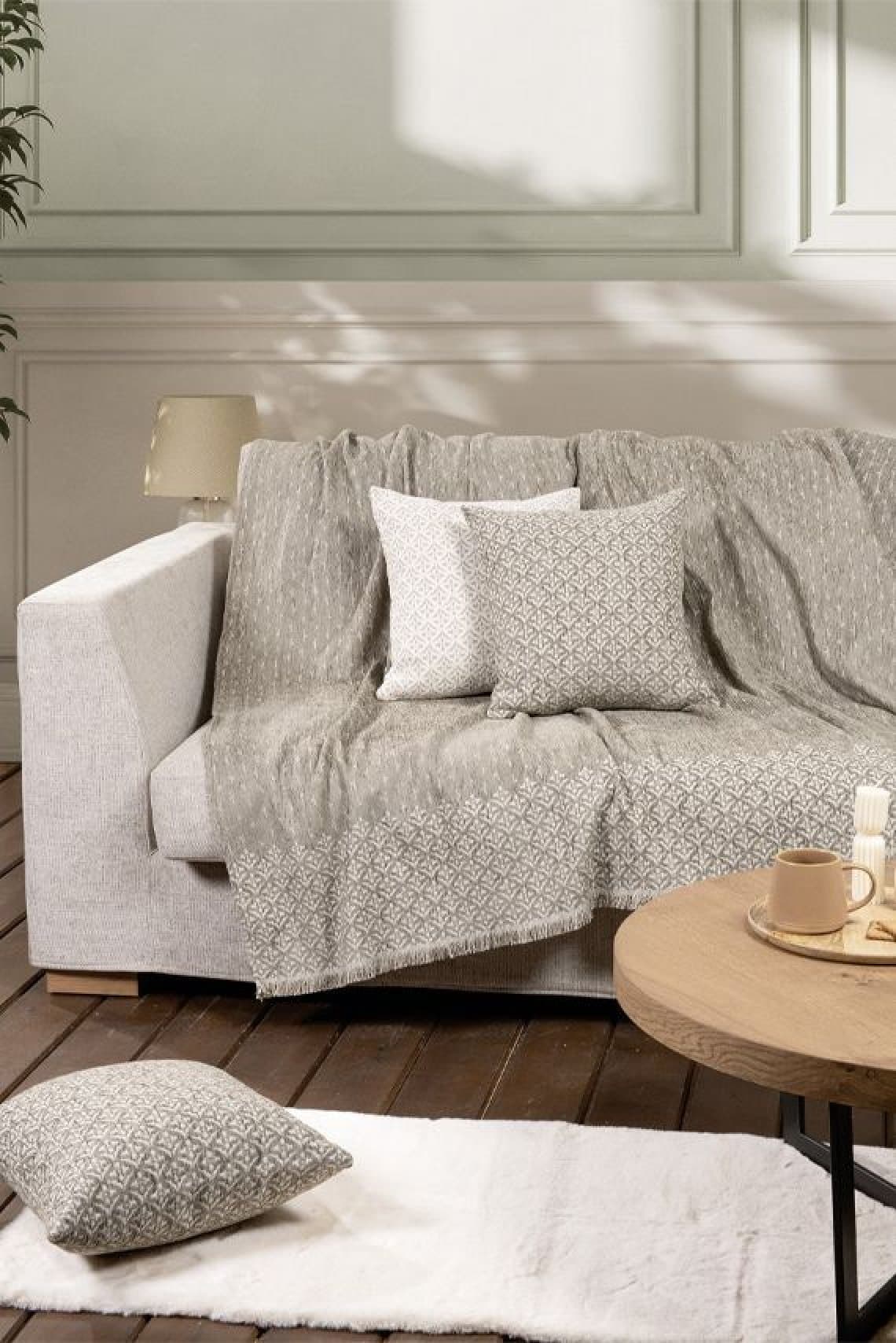 Ριχταρι Τριθεσιου Καναπε Roselle Taupe Nima 180x300x0cm Μονόχρωμο