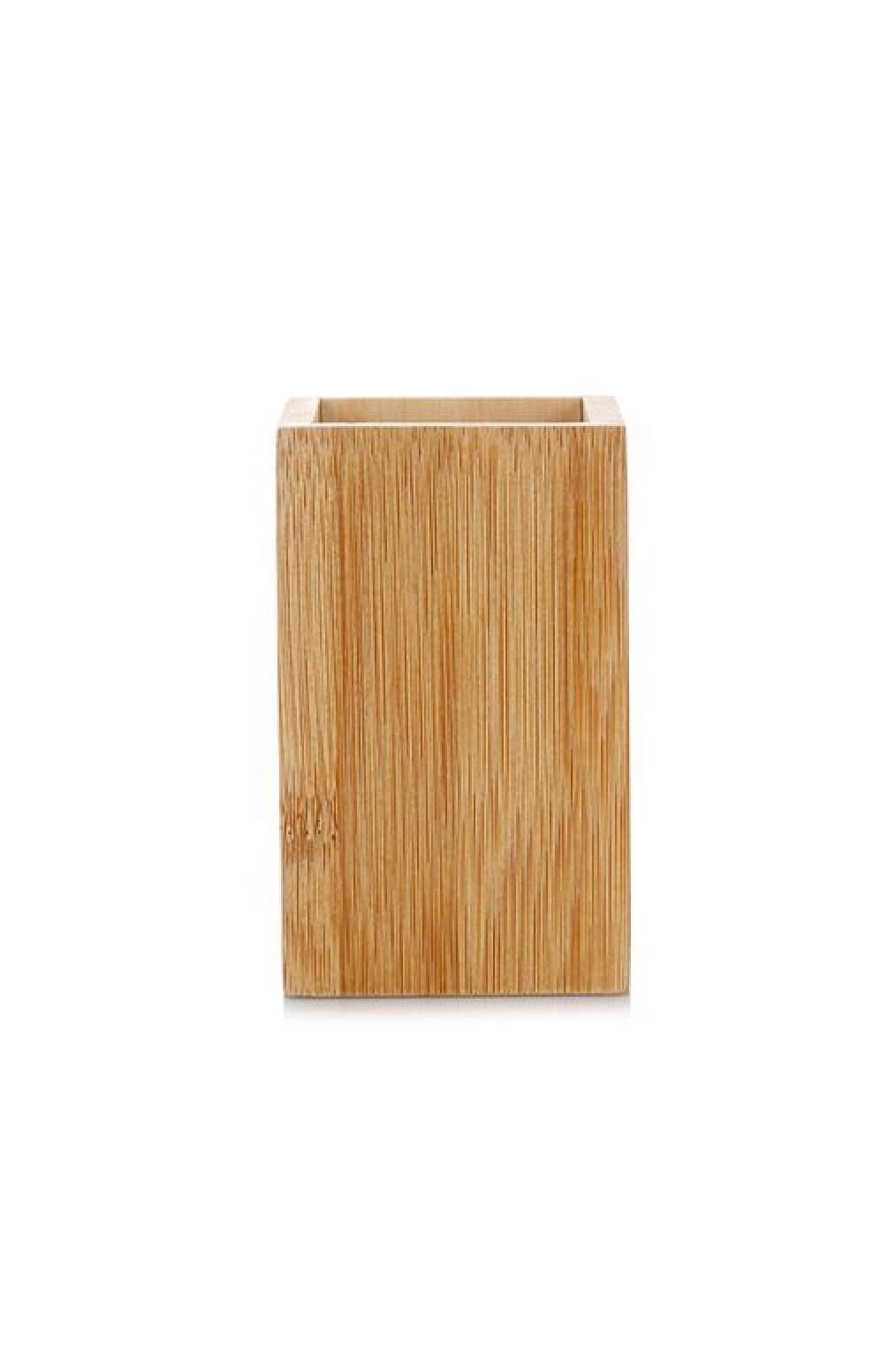 Ποτήρι Μπάνιου Ξύλινο 6.5x6.5x11cm Μονόχρωμο GTR