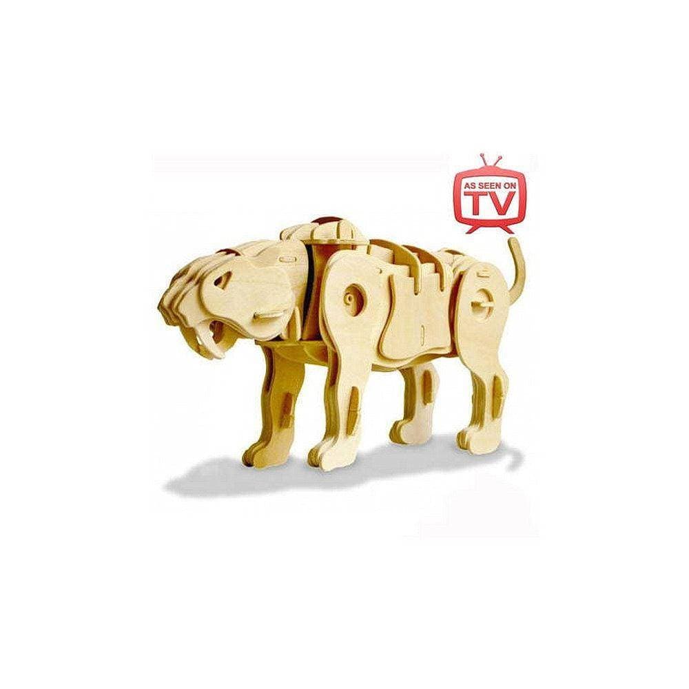 ROBOTIME ΞΥΛΙΝΟ PUZZLE DINOSAURS SABERTOOTH ΤΙΓΡΗΣ 75TEM ΜΕ ΗΧΗΤΙΚΟ ΑΙΣΘΗΤΗΡΑ
