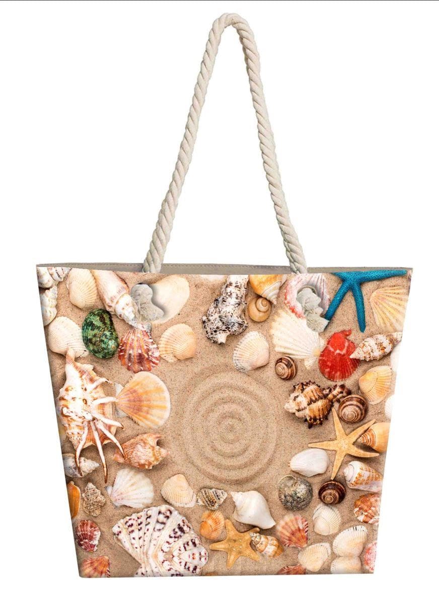 Τσάντα Θαλάσσης Polyester 40x45εκ. Seashells 19 DimCol (Ύφασμα: Polyester) - DimCol - 33464307005