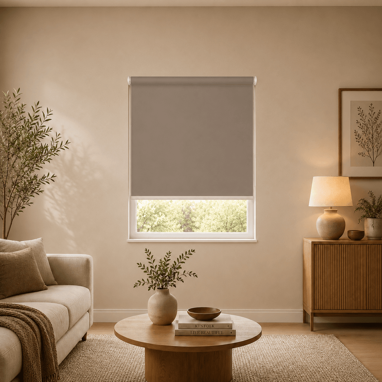 Ρόλερ Μερικής Σκίασης Polyester 120x230εκ. Brown MRShome BR120230 (Ύφασμα: Polyester, Χρώμα: Καφέ) - MRS HOME -