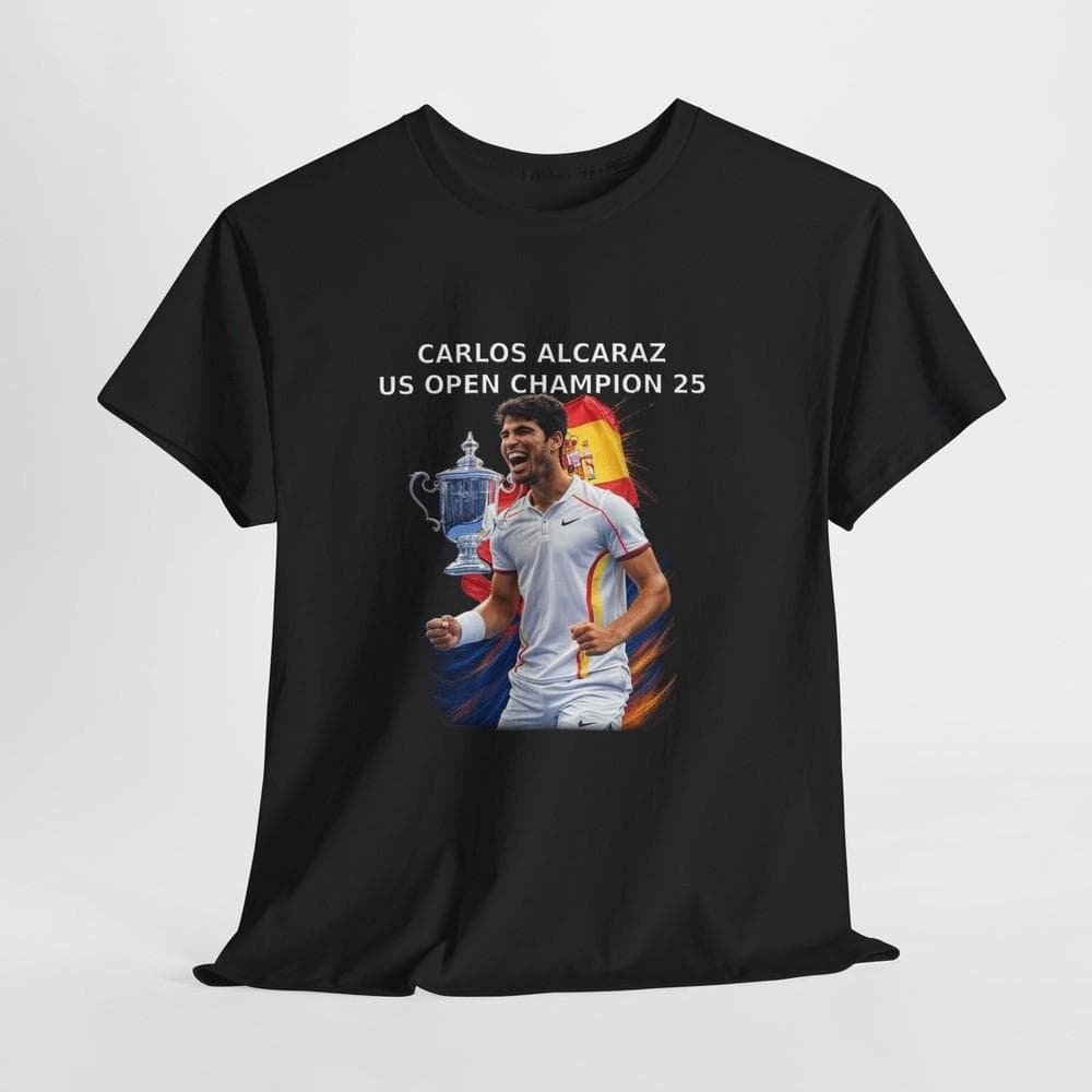 Carlos Alcaraz Πρωταθλητής US Open 2025 Unisex Μπλουζάκι, Μπλουζάκι Δώρο για Φίλο του Τένις, Unisex
