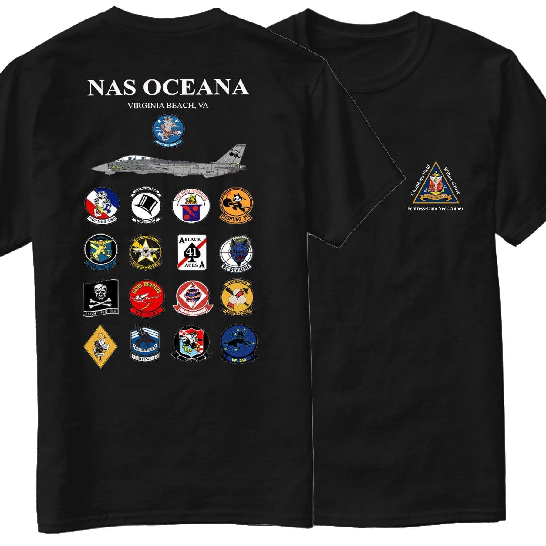 Naval F-14 Tomcat NAS Oceana D2 Squadron T-shirt Κοντό μανίκι Casual 100% βαμβάκι με λαιμόκοψη καλοκαιρινή