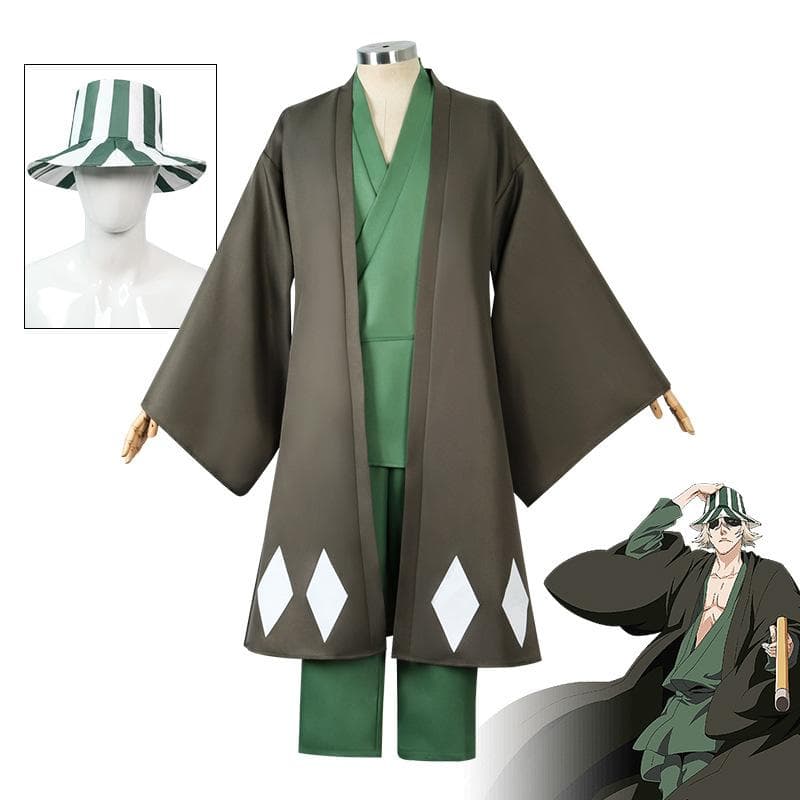 Anime BLEACH Urahara Kisuke Cosplay Halloween Carnival Party Ανδρικά Γυναικεία Μαύρα Παντελόνια Κιμονό Ρούχα