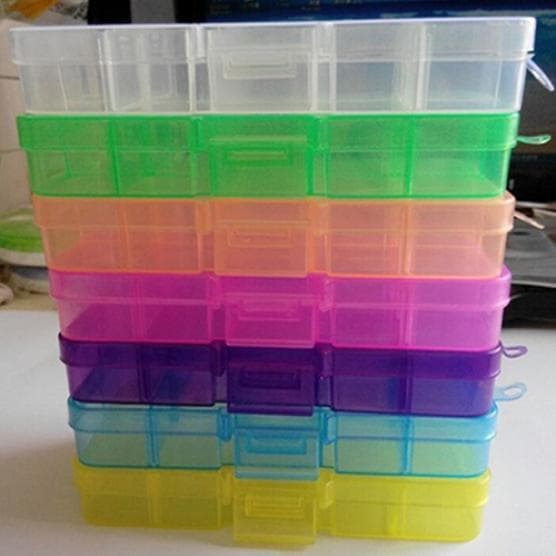 Plastic 10 Slots Ρυθμιζόμενο κουτί αποθήκευσης κοσμημάτων Διοργανωτής θήκης για χάπι