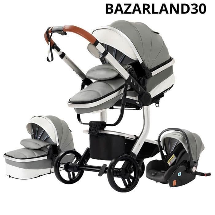 BAZARLAND30 Καρότσι 3 σε 1 Μωρού Συνδυασμένο Κάθισμα Αυτοκινήτου Καλαθάκι Trio
