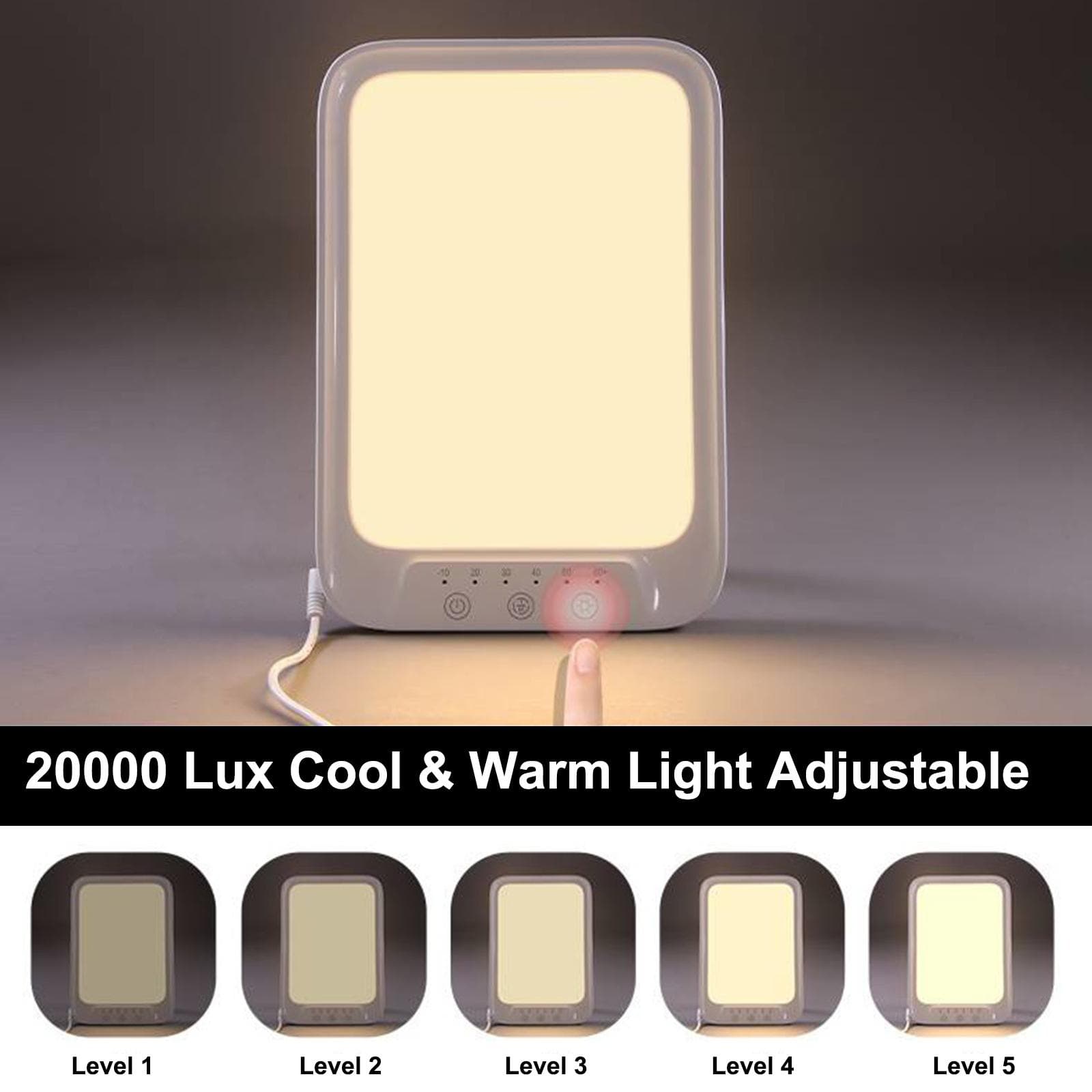 Λάμπα LED Daylight 20000 Lux Λυχνία θεραπείας Cool & Warm Light Against Depression 3 ανοιχτά χρώματα 5 λευκό