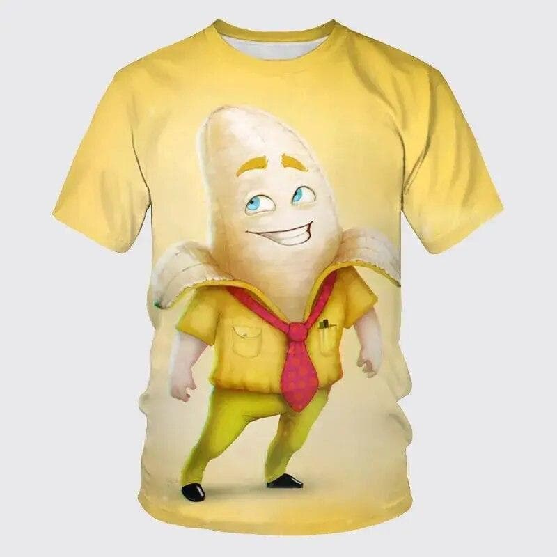 Καλοκαιρινό T-shirt για Άνδρες και Γυναίκες Διασκεδαστικό Φρούτο Μπανάνα Κινούμενο