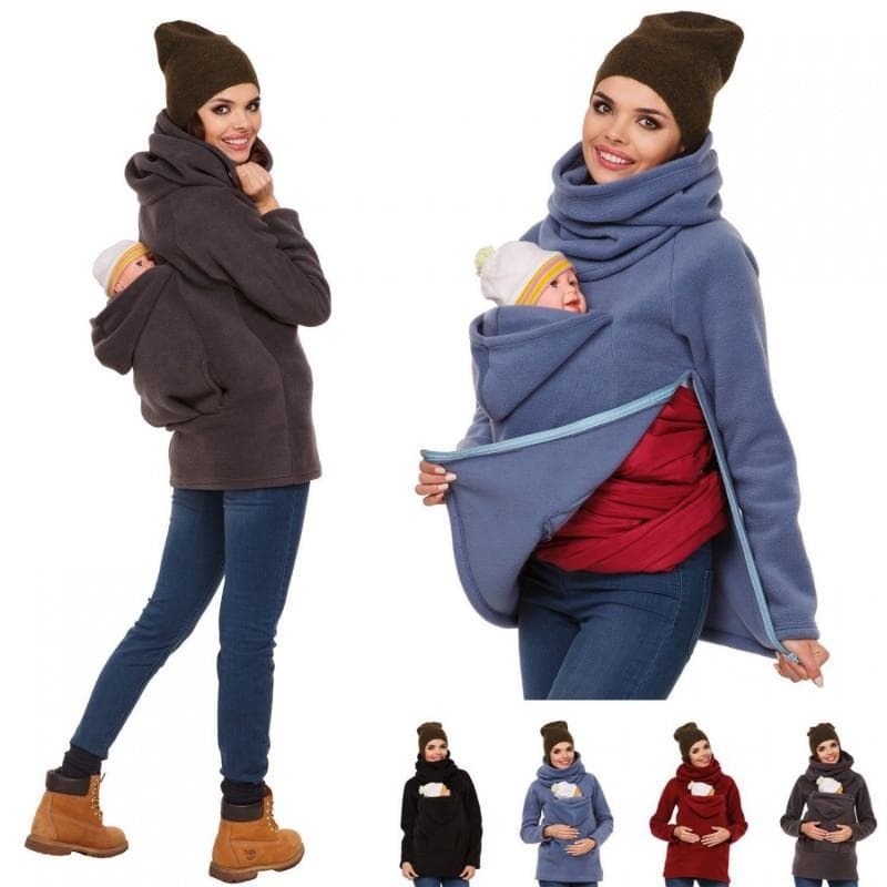 Baby Wearing Jacket Carrier Kangaroo Coat for MOM και BABY Maternity Jacket cm μπλε