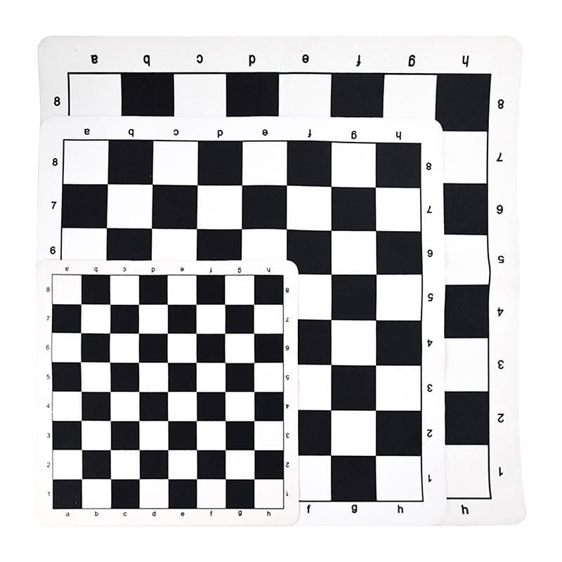 Ασπρόμαυρη φορητή σκακιέρα 43cm 51cm Pu Leather Soft Tournament Chess Board for Children's Educational Games