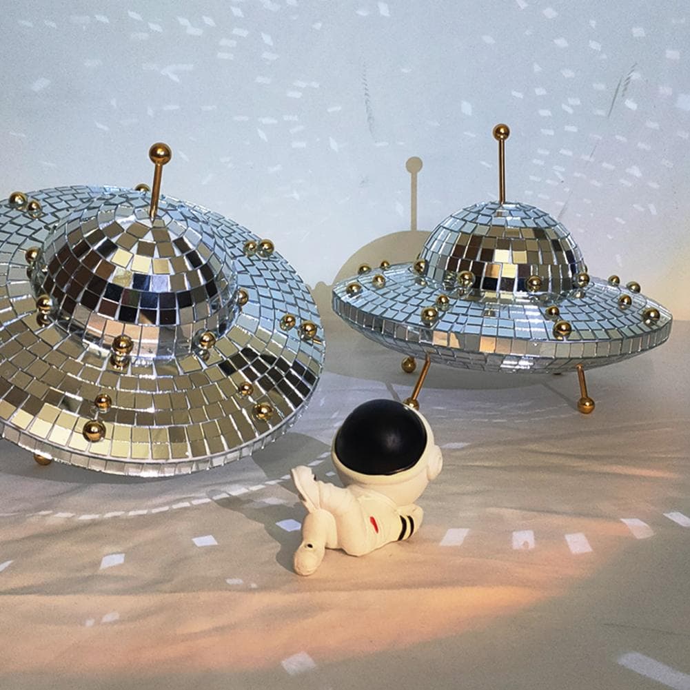 UFO Δισκομπάλα Καθρέφτης Ρετρό Ανακλαστικό UFO Σχήμα Κόσμου Διαστήματος Φως DJ