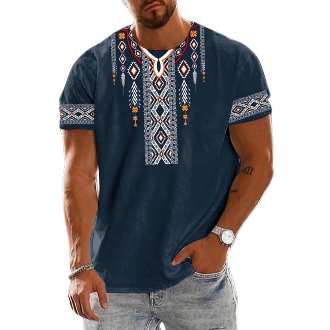 Vintage Ethnic μπλουζάκι 3D print Ρούχα με λαιμόκοψη ανδρικά μπλουζάκια με κοντό μανίκι