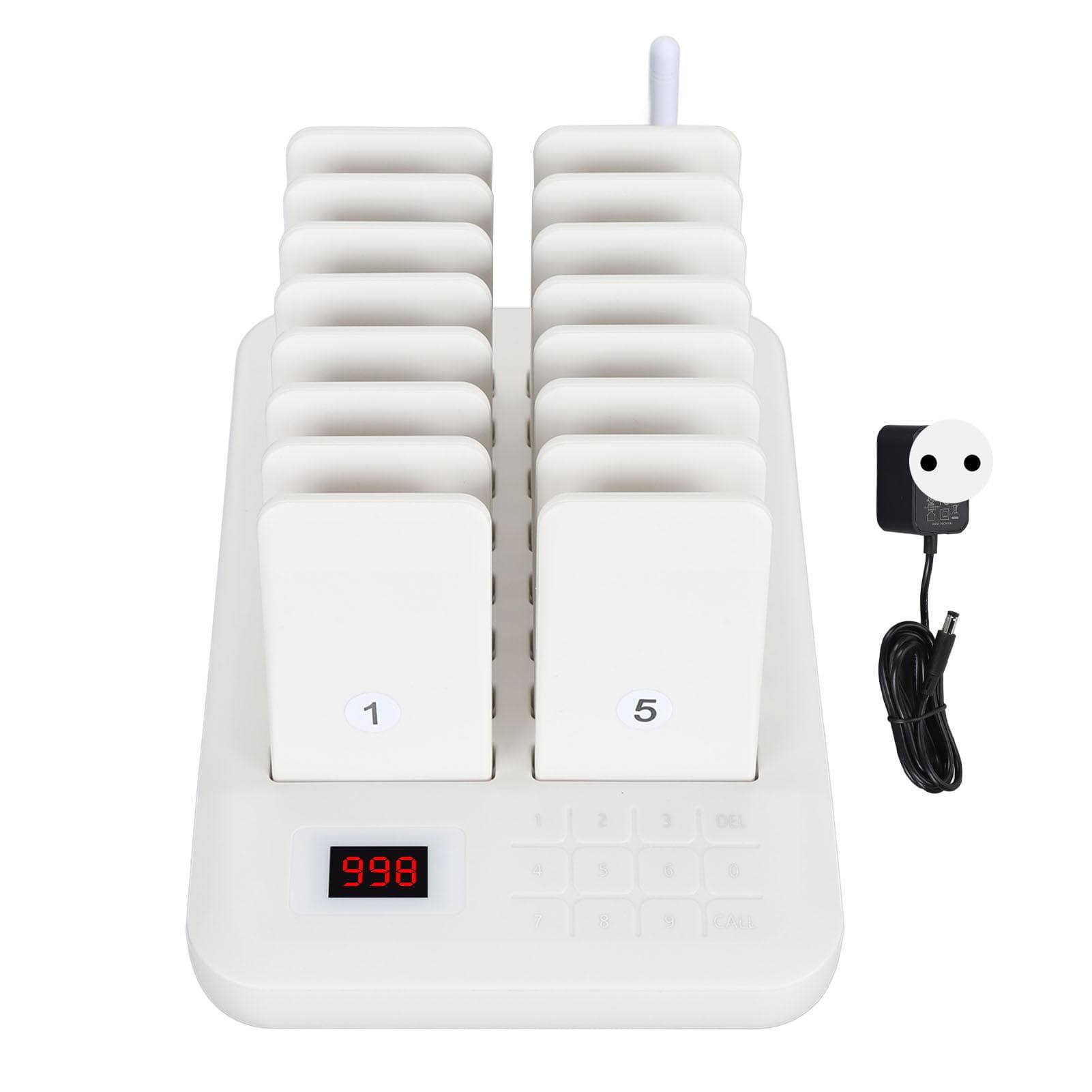 Restaurant Pager System Wireless 16 Social Distancing Keeping Pagers with Keypad Transmitter