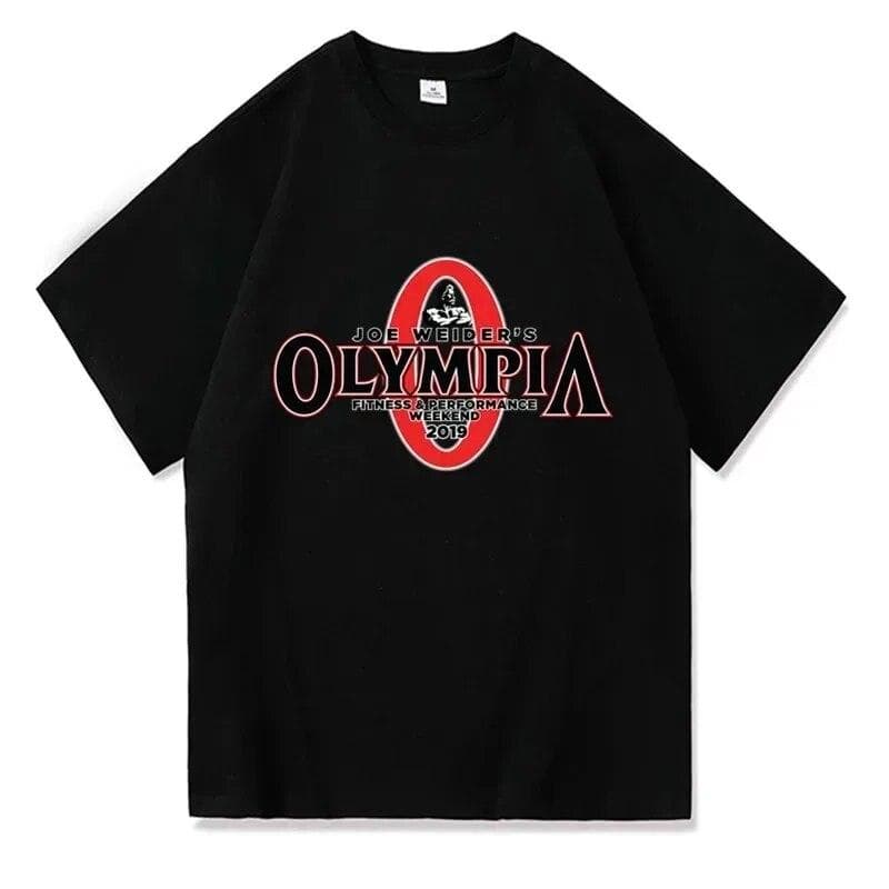 2024 Summer New OLYMPIA Unisex Gyms 100% βαμβακερό μπλουζάκι Unisex Causal O-neck Basic T-shirt Unisex High Quality Classical Tops