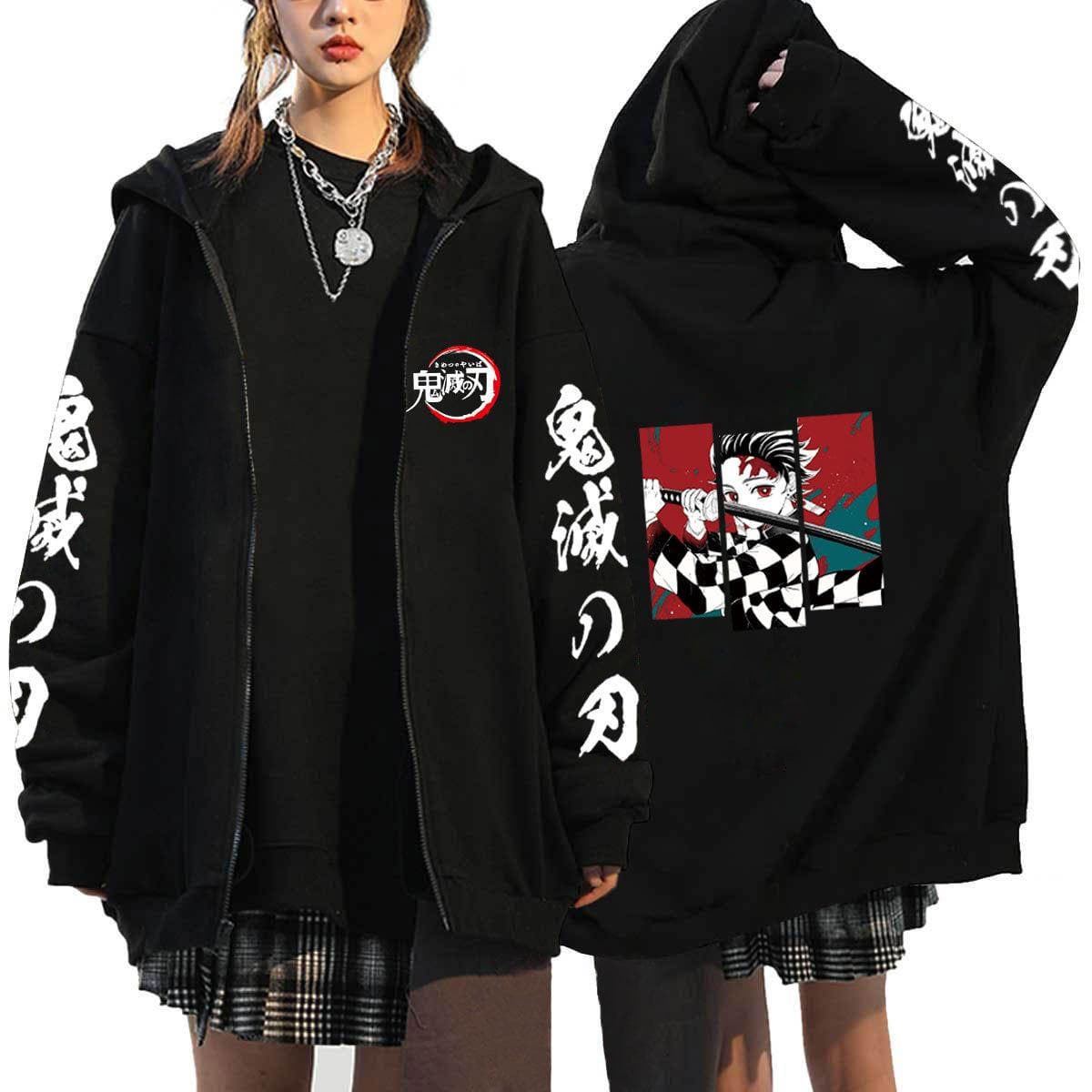 Demon Slayer Ιαπωνικά Anime Tanjirou και Nezuko Zipper Hoodies Φούτερ Γυναικεία Ανδρικά Σακάκια