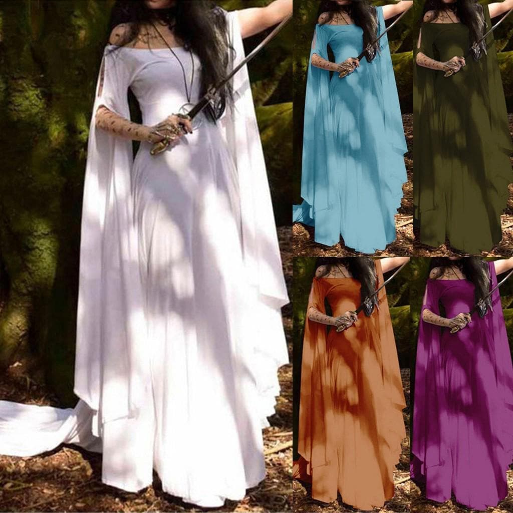 Γυναικείο ρετρό Cosplay Vintage Party Club Elegante φόρεμα cm λευκό