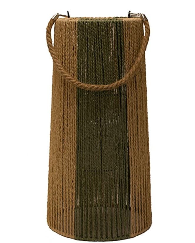 Διακοσμητικό Φανάρι Paper Rope Λαδί 50cm