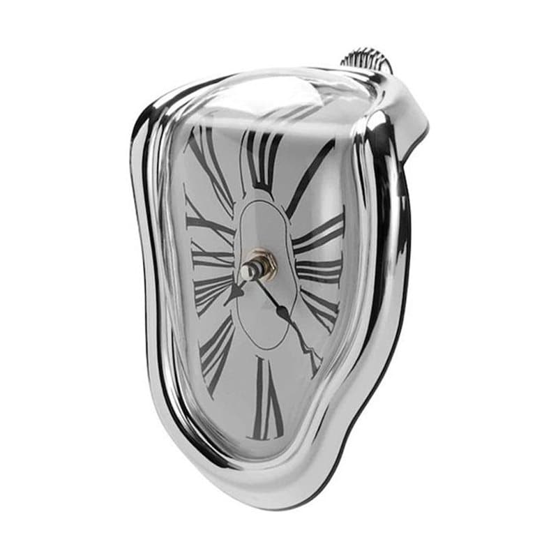 Επιτραπέζιο Ρολόι Melting Time Clock Silver 22810