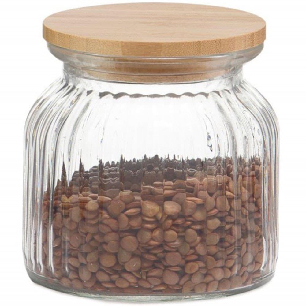 Βάζο Αποθήκευσης AH-MS72136 Φ10,5x11cm 600ml Natural-Clear Andrea House