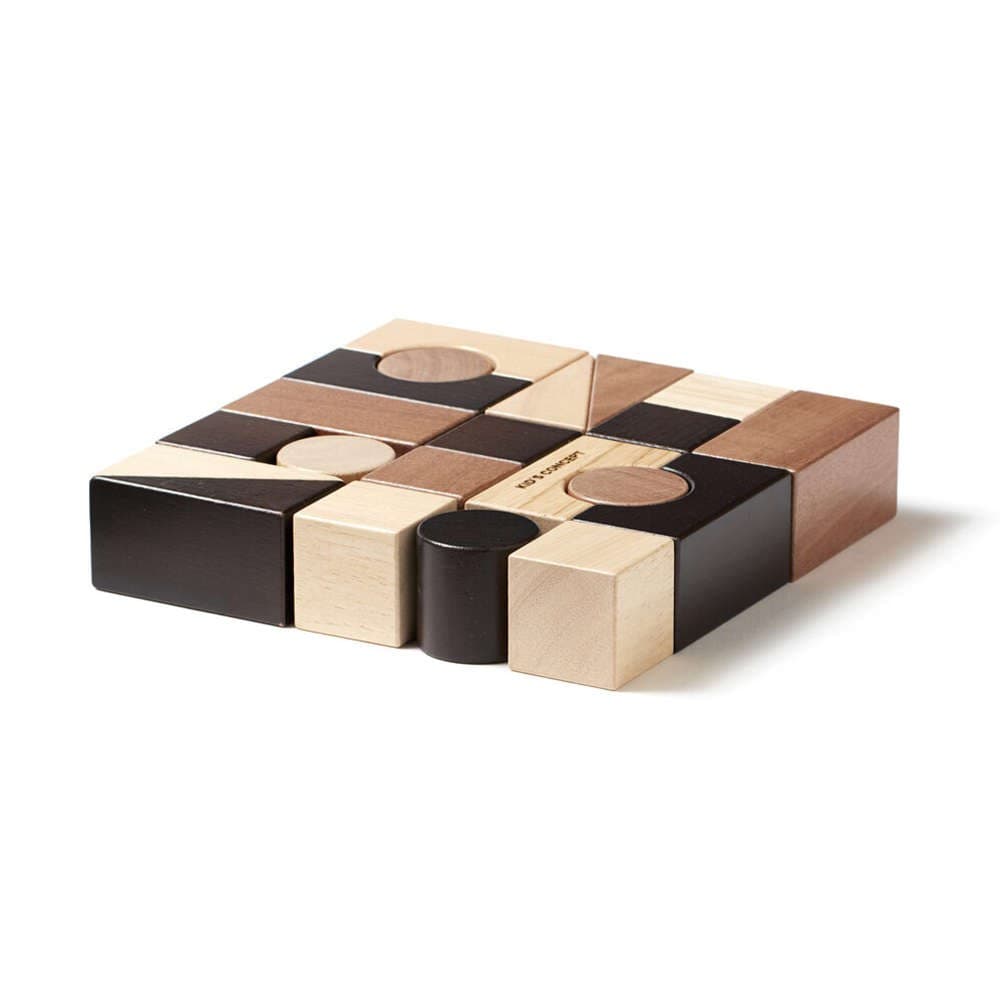 Τουβλάκια Στοίβαξης KC1000496 20x20x4cm Ξύλινα Natural-Black Kid's Concept