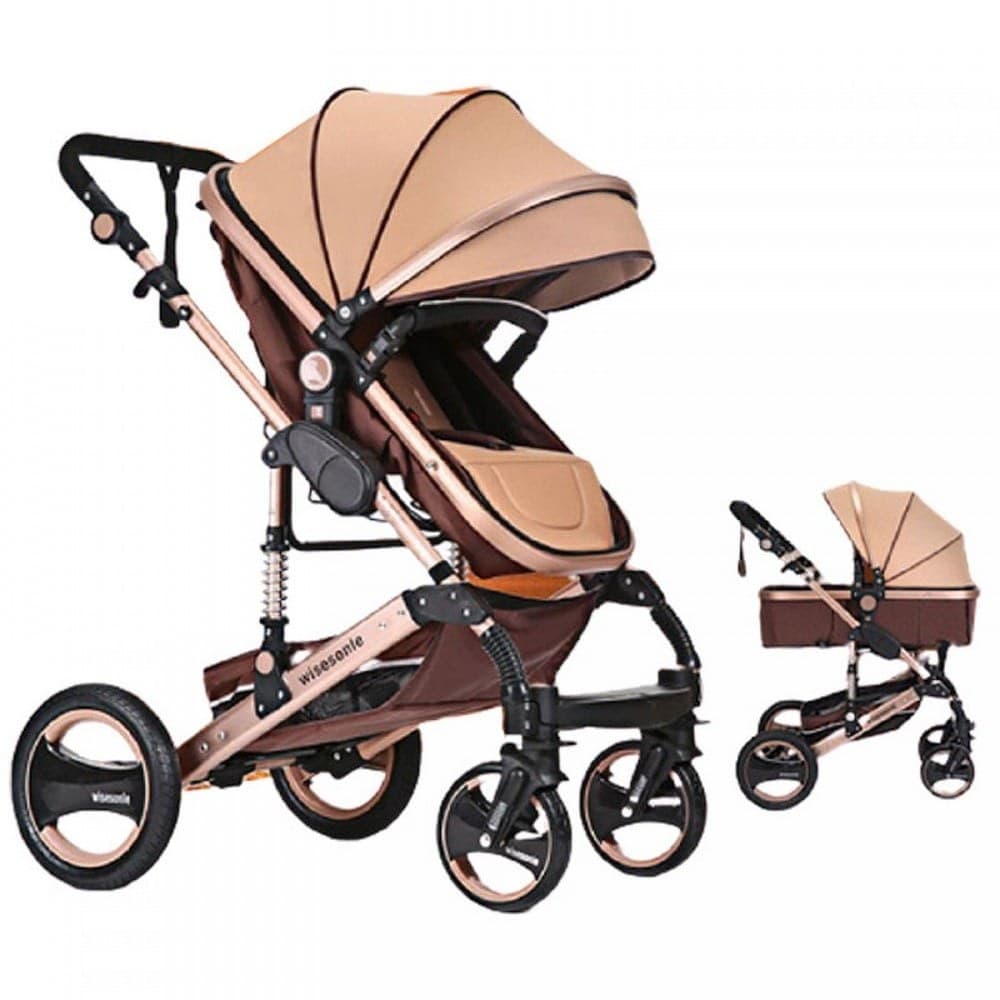 Καροτσάκι Μωρού 2 Σε 1 Fiko 110x70x95cm Beige-Brown Wisesonle