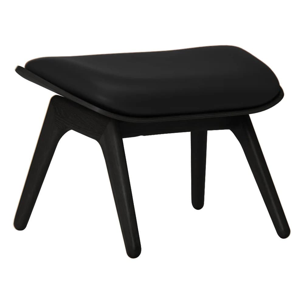 Σκαμπό The Reader Ottoman Hope Leather 5116NC5583-12N 60x46x42cm Black Oak Black