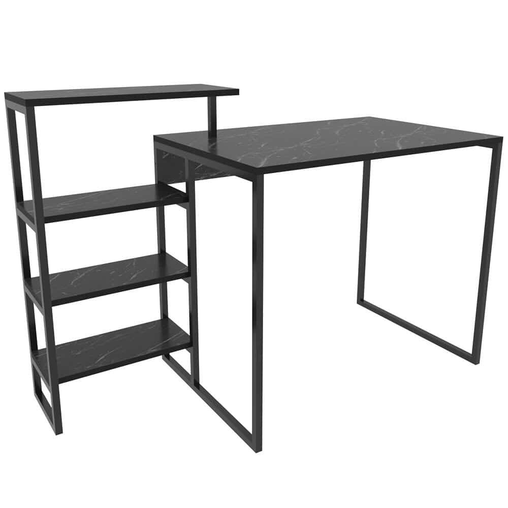 Γραφείο Rino 322RTC1306 133x60x76,8cm Marble Effect Black