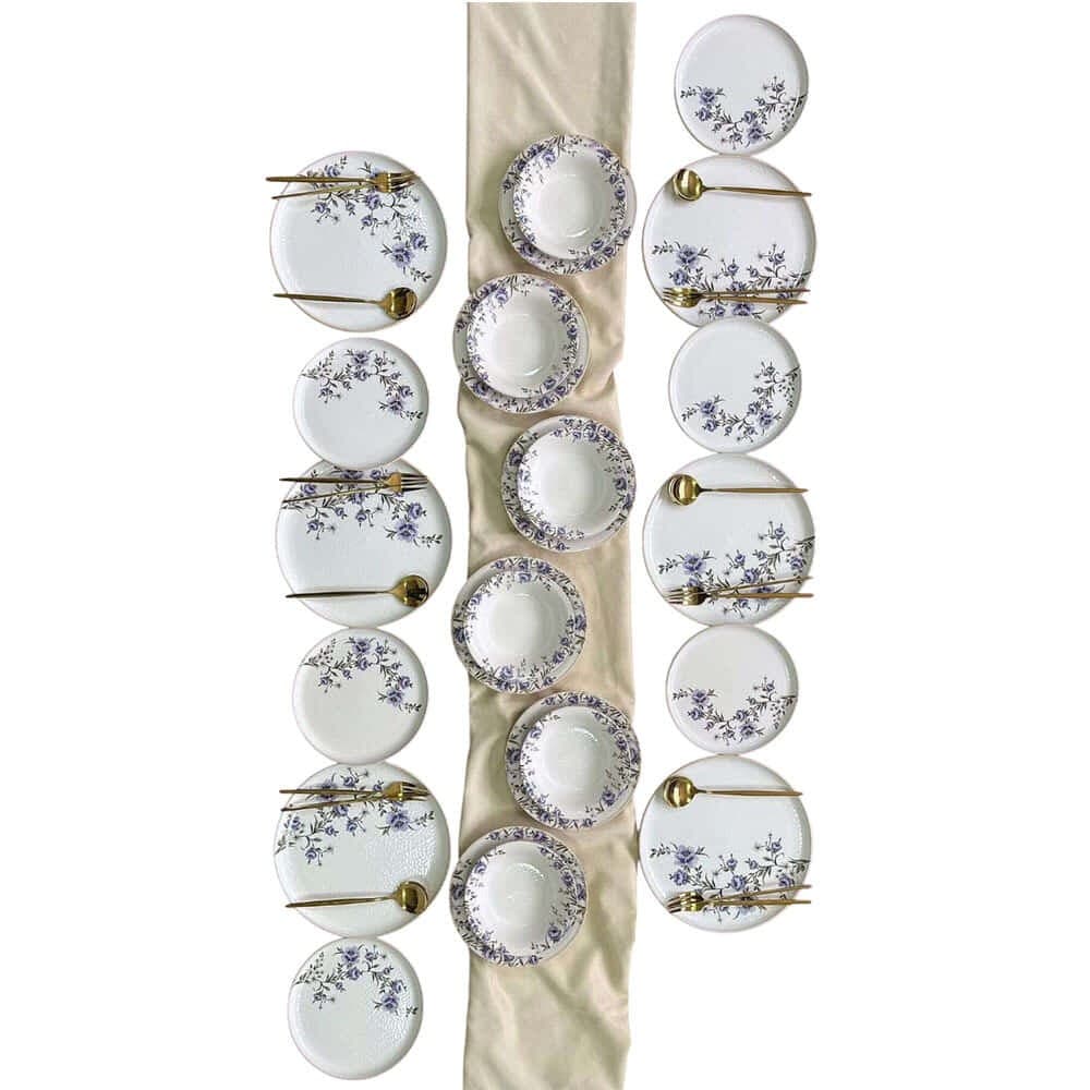 Σερβίτσιο Πιάτα Φαγητού Roly (Σετ 24Τμχ) 759NRE1103 White-Purple Hermia