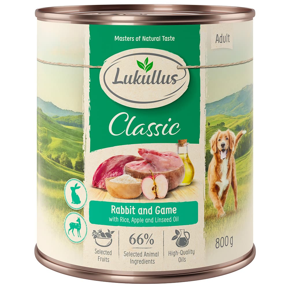 Lukullus Natural 6 x 800 g  - Κουνέλι & Κυνήγι
