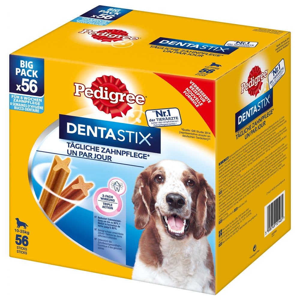 Πακέτο Προσφοράς: 168 τμχ. Pedigree DentaStix Daily Oral Care / Fresh - Dentastix x 112 + Dentastix Fresh x 56 - για