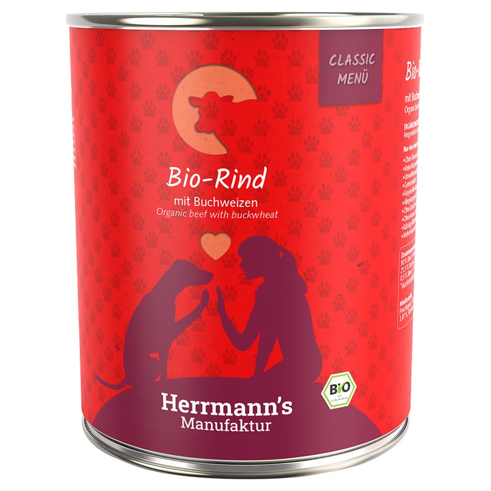 Πακέτο Προσφοράς Herrmann's Classic Bio Menu 12 x 800 g - Bio Βοδινό με Bio Φαγόπυρο