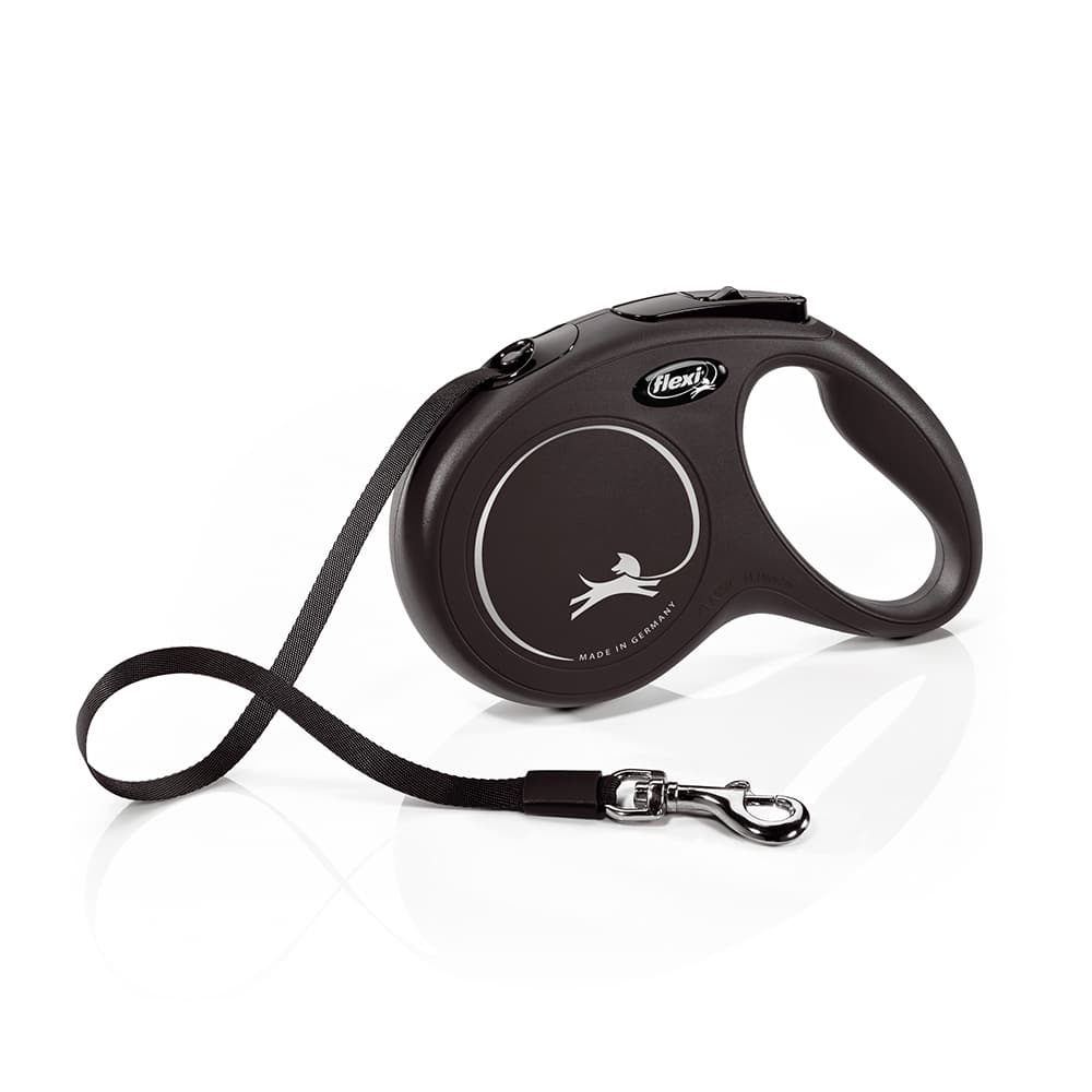 flexi Classic Λουρί-Ιμάντας, μαύρο, 5 m - Μέγεθος M: έως 25 kg