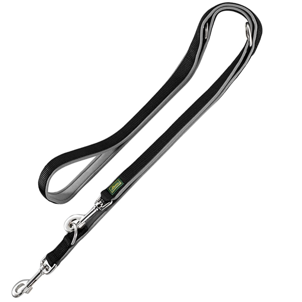 Hunter Neopren Λουρί Σκύλων  μαύρο/γκρι - 200 cm μήκος, 20 mm πλάτος, ρυθμιζόμενος