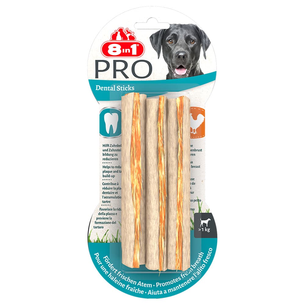 8in1 Pro Dental Στριφτά Στικ Κοτόπουλο  - 6 x 75 g (18 τμχ.)