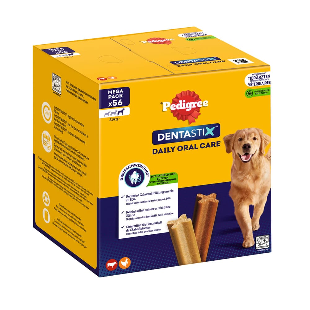Πακέτο Προσφοράς: 168 τμχ. Pedigree DentaStix Daily Oral Care / Fresh - για μεγαλόσωμους σκύλους (>25 kg)