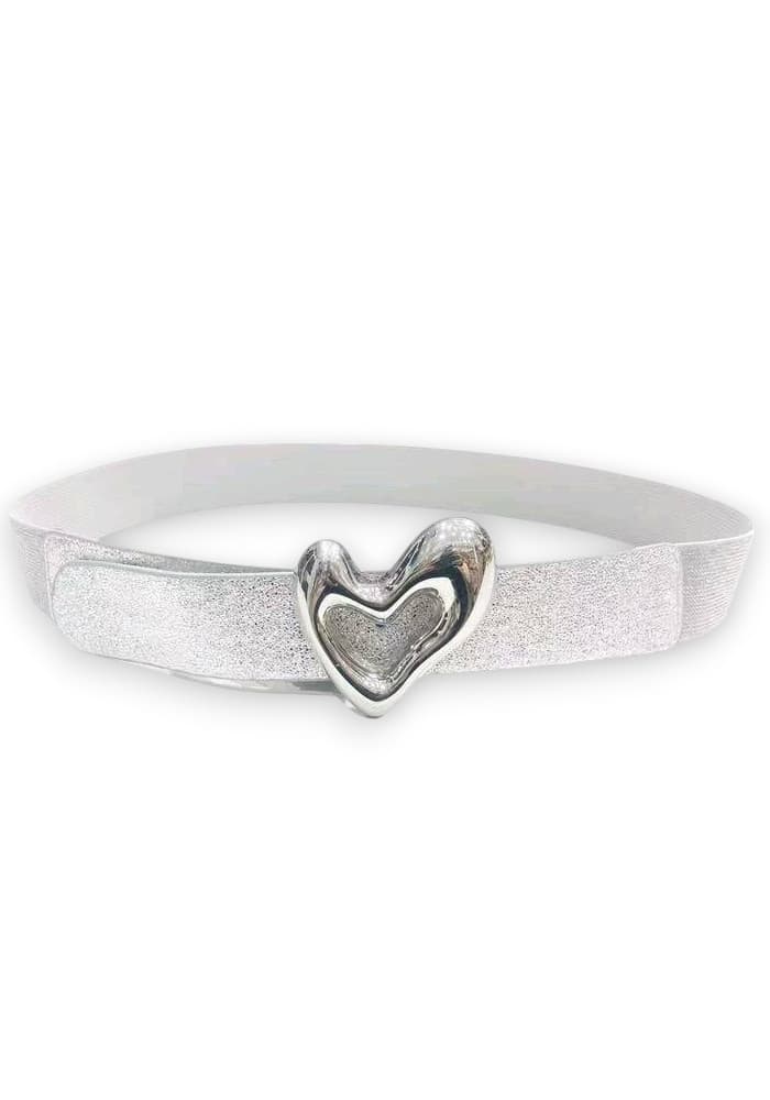 cute ζώνη faux δέρμα Heart silver