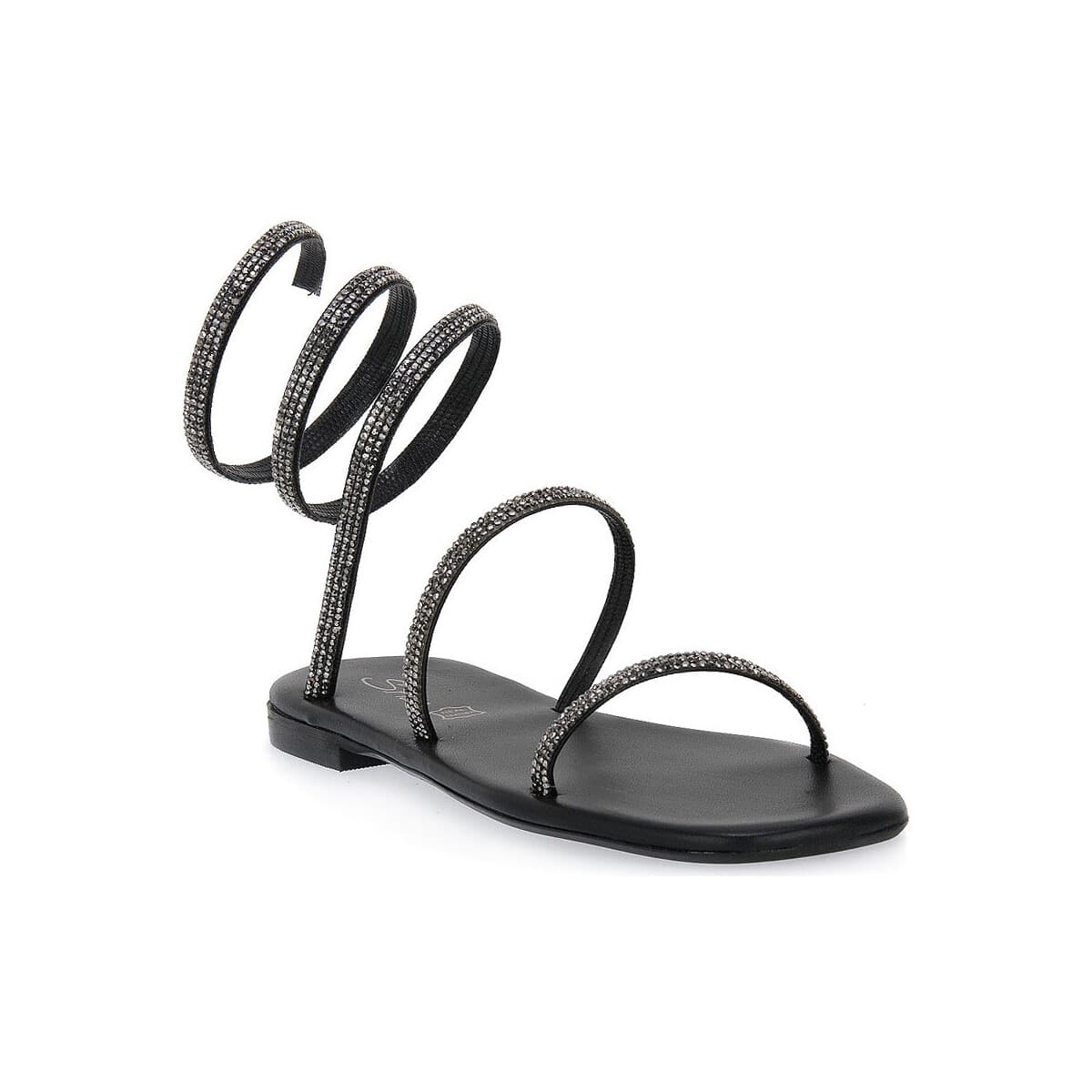 Σανδάλια χωρίς τακούνι S.piero BLACK SOFT SQUARED