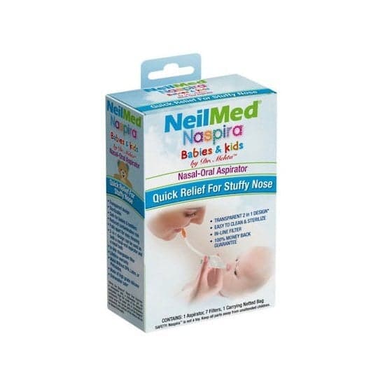 NEILMED Naspira Babies & Kids Ρινικός Αποφρακτήρας 1 Τεμάχιο και 7 Ανταλλακτικά Φίλτρα για