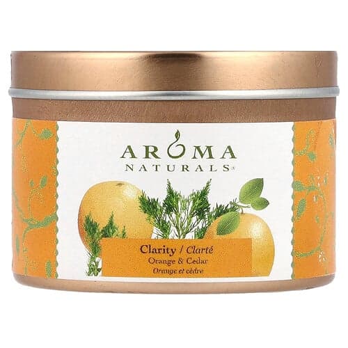 Aroma Naturals, Soy VegePure®, Κερί Ταξιδιού σε Τετράγωνο, Διαύγεια, Πορτοκάλι & Κέδρος, 79,38 g