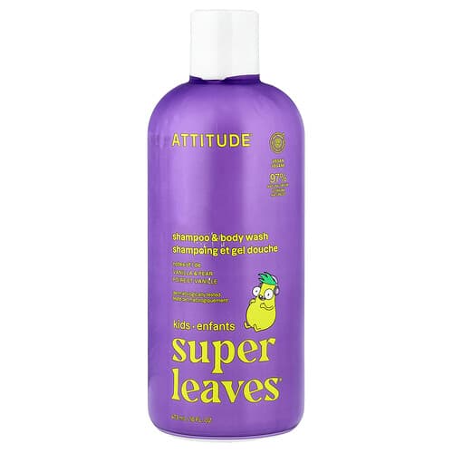 ATTITUDE, Super Leaves®, Σαμπουάν & Αφρόλουτρο, Βανίλια & Αχλάδι, 473 ml