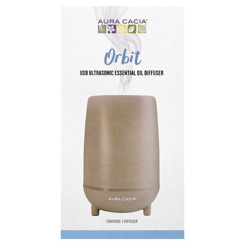 Aura Cacia, Orbit, Υπερηχητικός Διαχύτης Αιθέριων Ελαίων USB, 1 Τεμάχιο