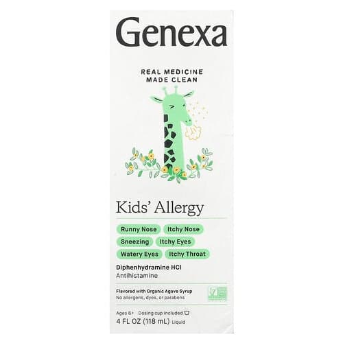 Genexa, Παιδικό άρωμα για αλλεργίες, Ηλικίες 6+, Βιολογική αγαύη, 118 ml