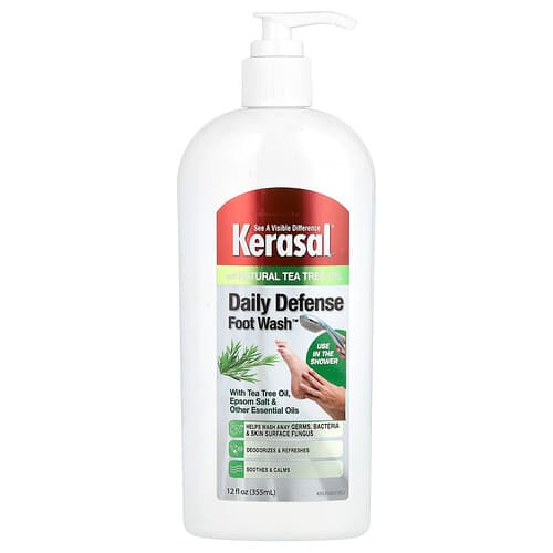 Kerasal, Daily Defense Foot Wash™, με έλαιο τεϊόδεντρου, άλας Epsom και άλλα αιθέρια έλαια, 355 ml