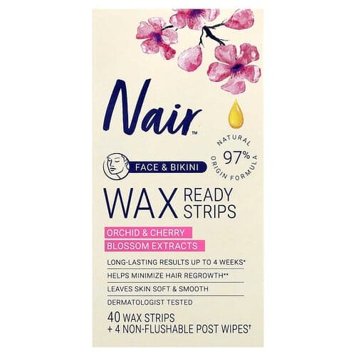 Nair, Ταινίες αποτρίχωσης με κερί, πρόσωπο & μπικίνι, εκχυλίσματα ορχιδέας και