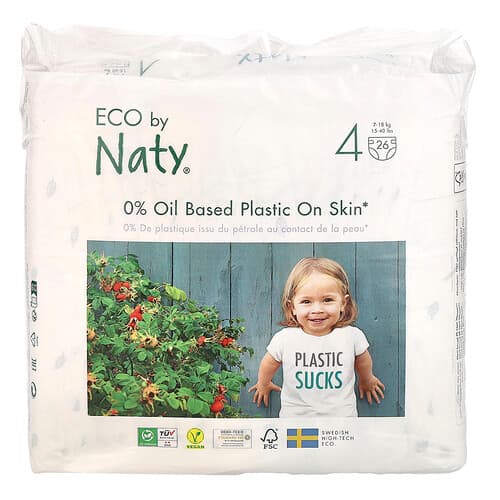 Naty, Οικολογική πάνα, Μέγεθος 4, 7-18 κιλά, 26 πάνες